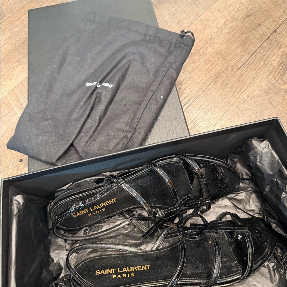 Saint Laurent Sleek Black Sandals